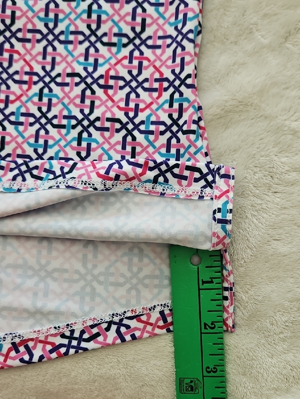 Bermuda Sands Short Sleeve UPF 50+ Cheryl Golf Top: Violet Print: Size- Small - Picture 13 of 15